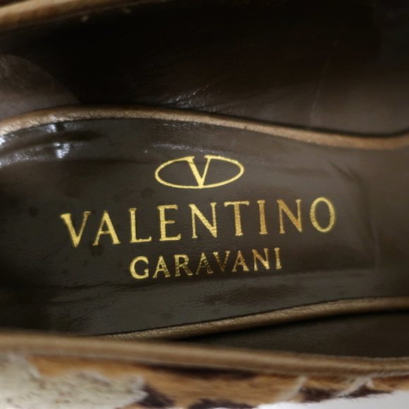 Valentino Wedge Pump Leopard Print Calf Hair Sz 37 - Picture 10 of 11